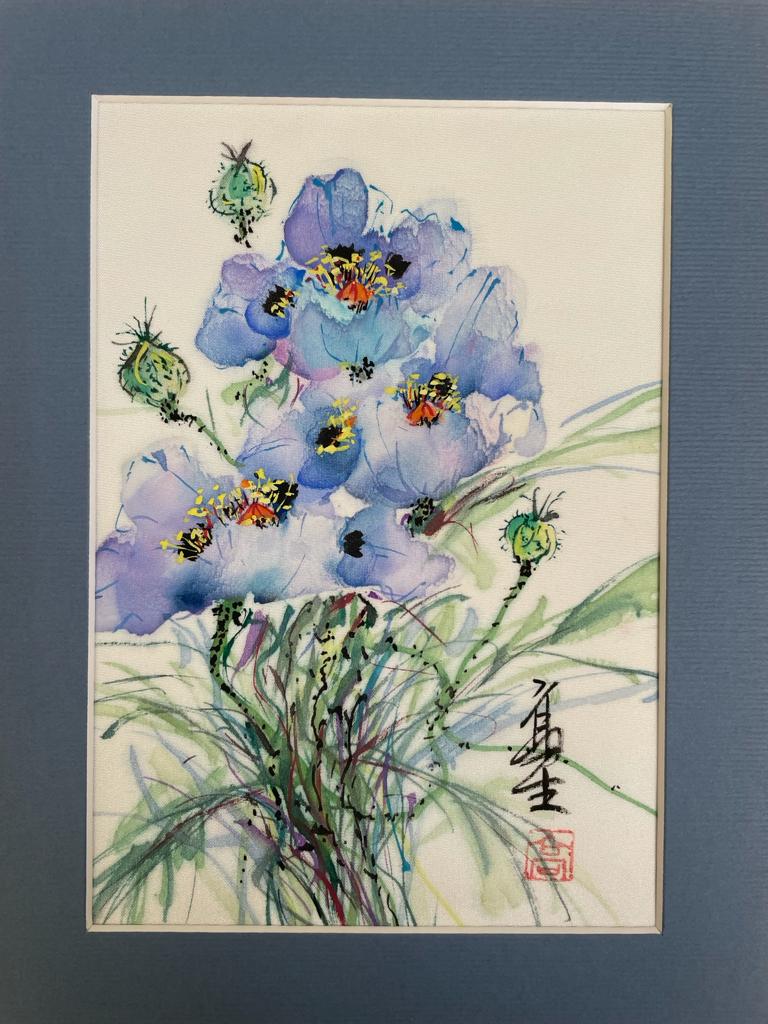  Blue Poppy Original Painting