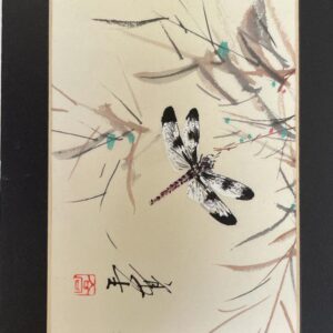 BLACK AND WHITE DRAGON FLY ORIGINAL PAINTING