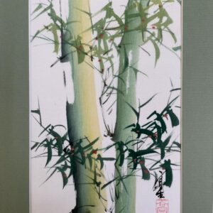  GREEN BAMBOO ORIGINAL PAINTING ON RICE PAPER