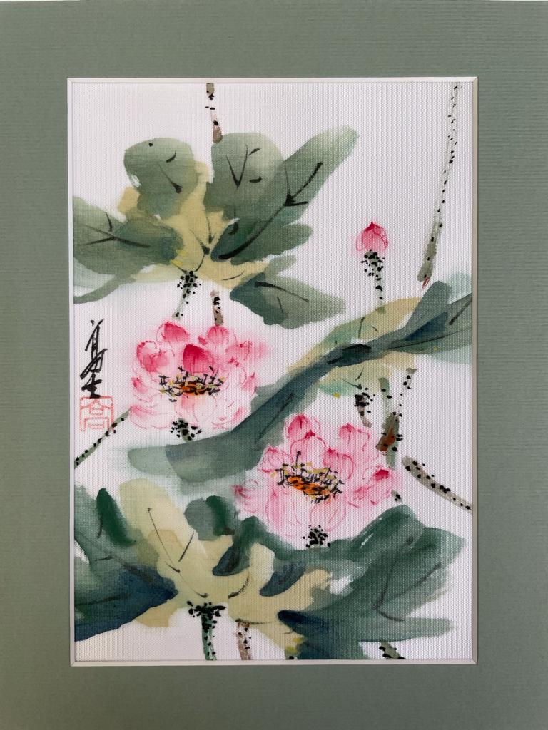  LOTUS ORIGINAL PAINTING ON RICE PAPER