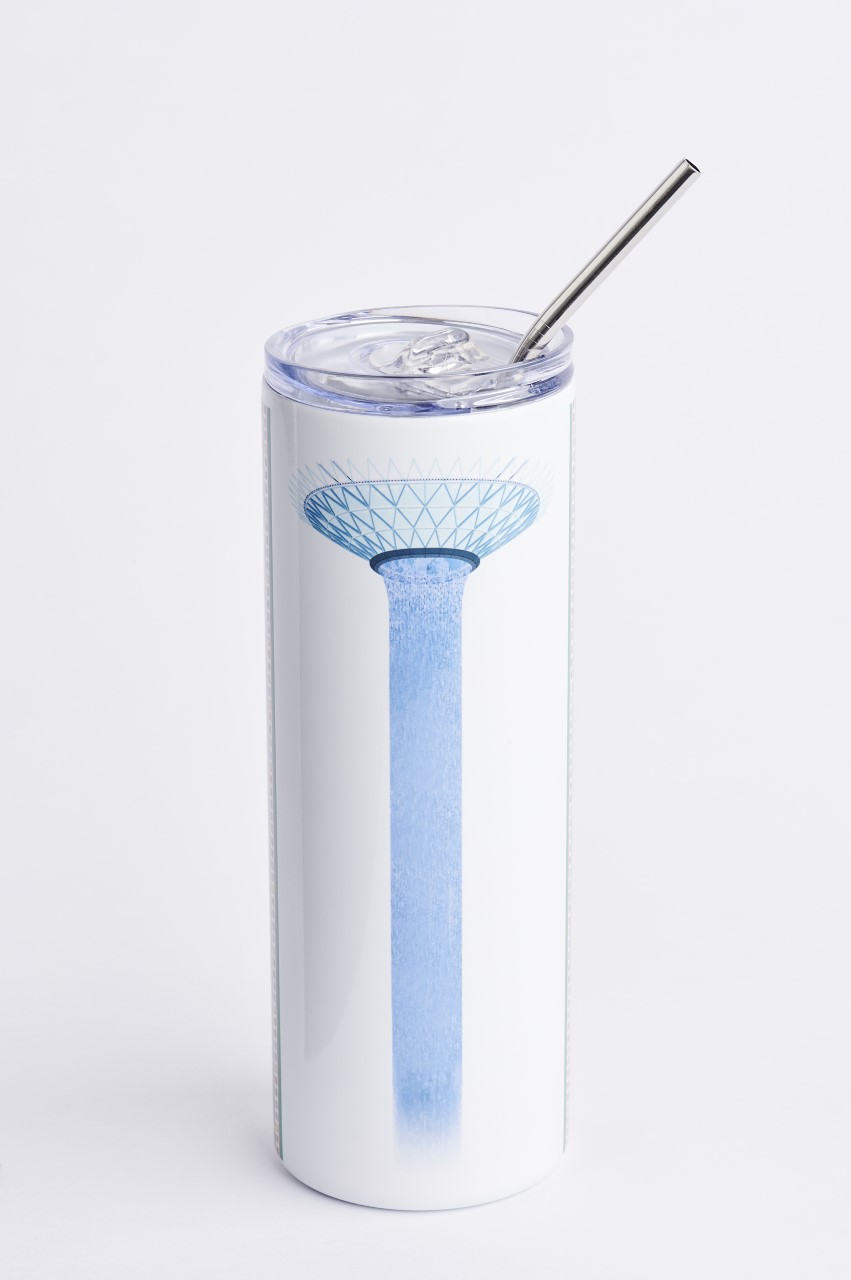 Jewel World Tallest indoor Waterfall with Batik Strip Tumbler