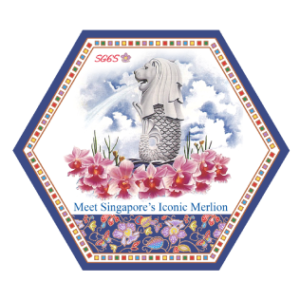 Merlion Water colour Hexagon Ceramic Tile