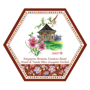 Singapore Botanic Gardens Brand Stand & Vanda Miss Joaquim Orchard Hexagon Ceramic Tile