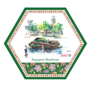 Singapore Bumboats Hexagon Ceramic Tile