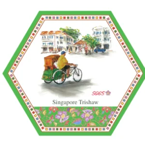 Singapore Trishaw Hexagon Ceramic Tile