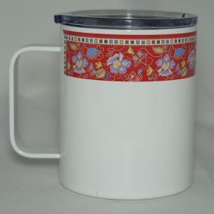 Batik Strip Orchid Spring Design RED Mug