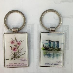 Singapore Charm Keychain - Vanda Miss Joaquim & Marina Bay Sands